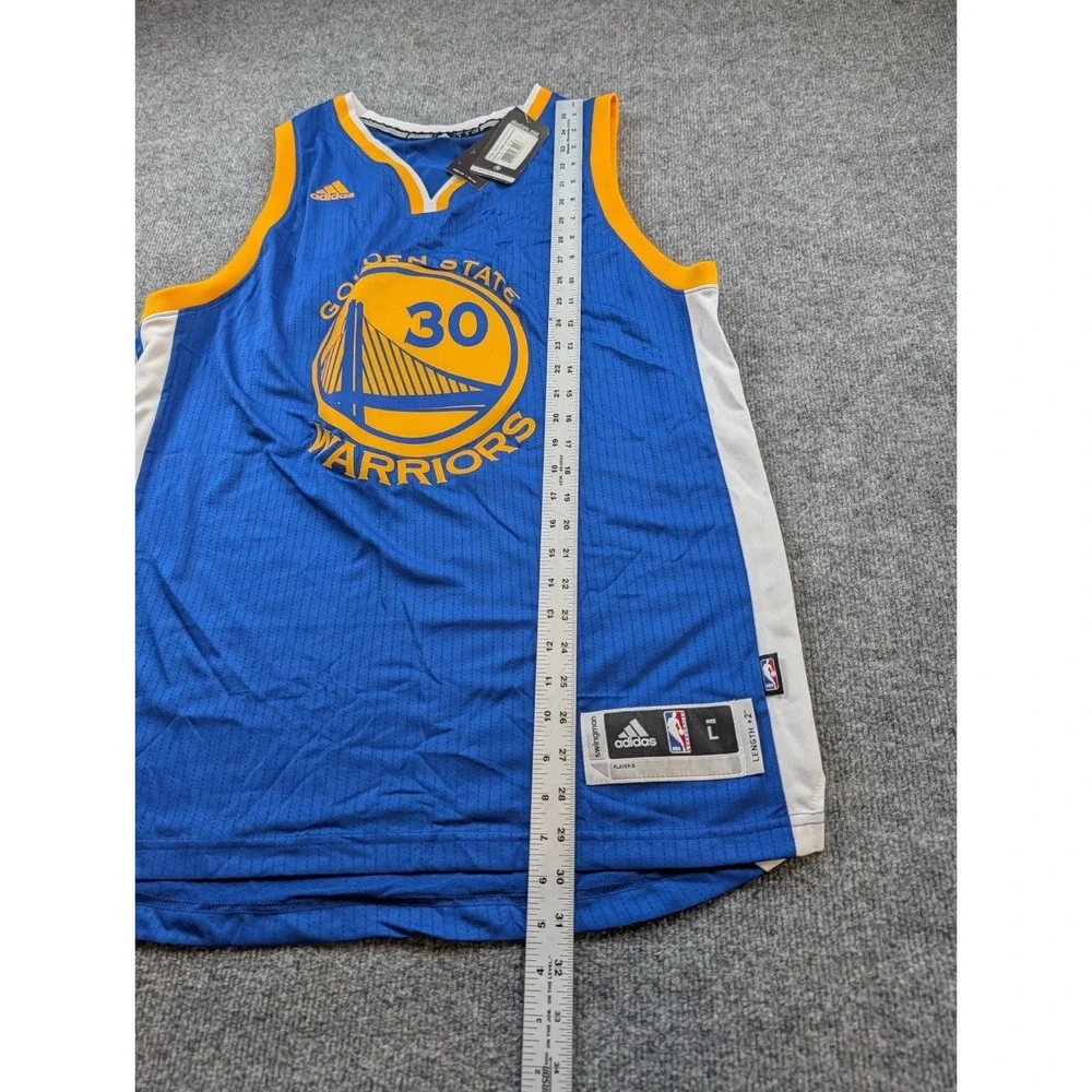 Stephen Curry Warriors Jersey Adidas Swingman Blue Yellow Size Large L NWT New